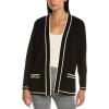 imageAnne Klein Womens Malibu Cardigan with TippingAnthraciteAmethyst
