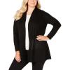 imageAnne Klein Womens Plus Size Long Cardigan WWaist SeamAnne BlackAsphalt