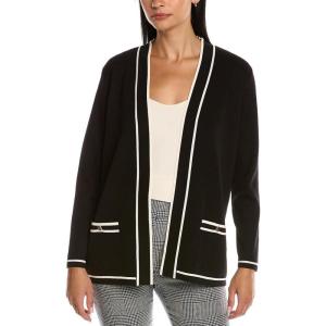 imageAnne Klein Womens Malibu Cardigan with TippingAnthraciteAmethyst