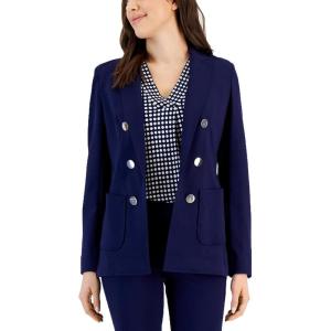 imageCompression Collection Faux Double Breasted Jacket With Patch PocketsDistant Mountain