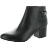 imageAnne Klein Womens Hilda Snake Print Leather Ankle BootsBlack Leather