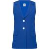 imageAnne Klein womens Linen 2 Button Notch Collar VestSantorini Blue