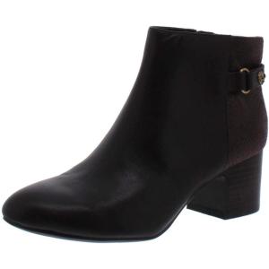 imageAnne Klein Womens Hilda Snake Print Leather Ankle BootsBrown