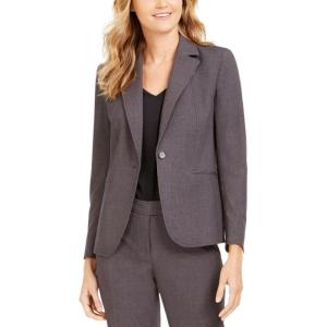 imageAnne Klein Womens Notch Collar One Button BlazerZincAnne Black