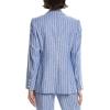 imageAnne Klein Womens Stripe Faux Double Breasted Jacket WNotSantorini BlueBrt Wht