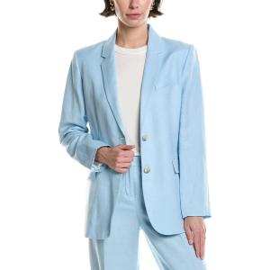imageAnne Klein Womens Linen 2 Button Notch Collar JKTOpal Blue