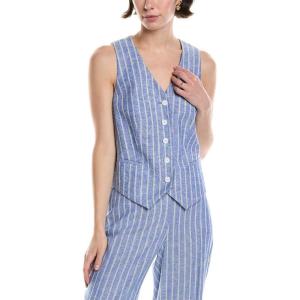 imageAnne Klein womens Stripe Button Down VestSantorini BlueBrt Wht