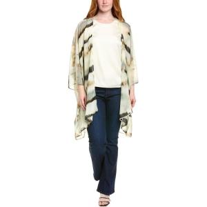 imageAnne Klein Womens Oversized Sheer CardiganWhite Dove Multi