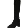 imageAnne Klein Womens BRENICE Pointed toe Zipper side closure ThighHigh BootsBlack Suede
