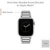 imageAnne Klein Fashion Bracelet for Apple Watch Secure Adjustable Apple Watch Replacement Band Fits Most WristsSilver