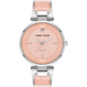 imageAnne Klein Womens Genuine Diamond Dial Bangle WatchBlush PinkSilver