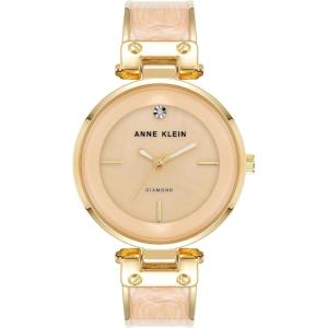 imageAnne Klein Womens Genuine Diamond Dial Bangle WatchCreamGold