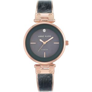 imageAnne Klein Womens Genuine Diamond Dial Bangle WatchGreyRose Gold