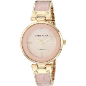 imageAnne Klein Womens Genuine Diamond Dial Bangle WatchLight PinkGold