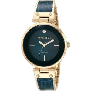 imageAnne Klein Womens Genuine Diamond Dial Bangle WatchNavy BlueGold