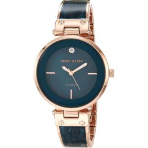 imageAnne Klein Womens Genuine Diamond Dial Bangle WatchTealRose Gold
