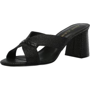 imageAnne Klein Womens Aubrie Slip On Strappy Mule SandalsBlack Raffia