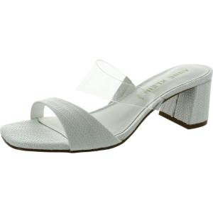 imageAnne Klein Womens Kinder Patent Square Toe Block HeelClearWhite