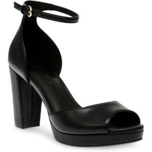 imageAnne Klein Womens VistaC Rhinestone Ankle Strap Block HeelsBlack