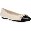 imageAnne Klein Womens LUCI Faux Leather Slip On Flat ShoesOff WhiteBlack