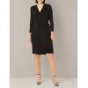 imageAnne Klein Womens FauxWrap Solid Sheath DressBlack