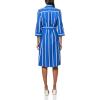 imageAnne Klein Womens Three Quarter Sleeve MidiSantorini BlueBrt Wht