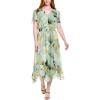 imageAnne Klein Womens Assym Hem Tea Length DressSoft Aloe Multi