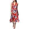 imageAnne Klein Womens Floral Print Midi DressTandoori Red Multi