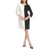 imageAnne Klein Womens Three Quarter SLV Shift with KeyholeWhite DoveAnne Black