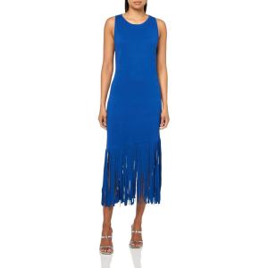 imageAnne Klein Womens Asymmetric Fringe DressSantorini Blue