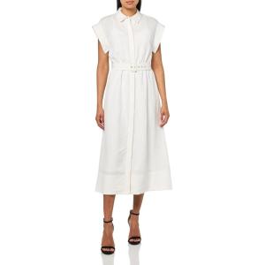imageAnne Klein Womens Drop Sleeve Shirt DressBright White