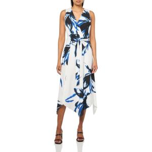 imageAnne Klein Womens Floral Print Midi DressBright White Multi