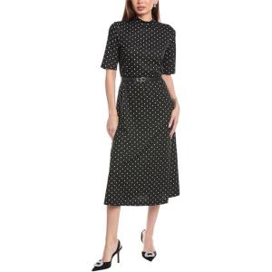 imageAnne Klein Womens Mock Neck Elbow Lenght SLV DressAnne BlackWhite Dove