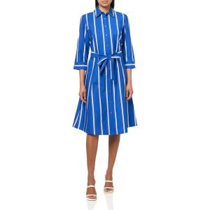 imageAnne Klein Womens Three Quarter Sleeve MidiSantorini BlueBrt Wht