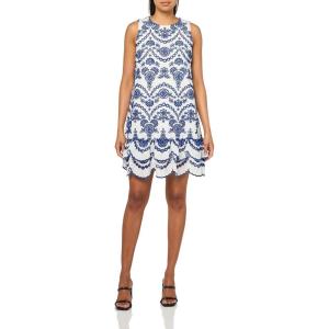 imageAnne Klein Womens Tiered Eyelet DressBrght WhtSantorini Bl