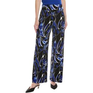 imageAnne Klein Womens High Rise Pull on Wide Wb Palazzo PantSantorini Blue Multi
