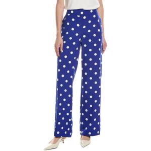 imageAnne Klein Womens Pull on High Rise Wide Leg Pant LinedSantorini BlueBrt Wht