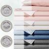 imageAnne Klein Westhill Dot 100 Cotton Sateen Sheet Set with Flat Sheet Fitted Sheet PillowcasesTwin BlushBlush