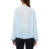 imageAnne Klein Womens Bttn Frt Cascade Ruffle Long Sleeve BlouOpal Blue