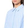 imageAnne Klein Womens Bttn Frt Shirt W Pleated 3qrtr SLVSSurf BlueBright White