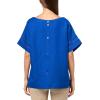 imageAnne Klein Womens Dolman Sleeve Blouse W TrimSantorini Blue