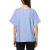 imageAnne Klein Womens Dolman Sleeve Blouse W TrimSantorini BlueBrt Wht