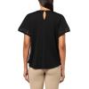 imageAnne Klein Womens Harmony Knit Pleat Nk Bell SLV Top W LacAnne Black