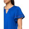 imageAnne Klein Womens Harmony Knit Pleat Nk Bell SLV Top W LacSantorini Blue