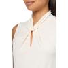 imageAnne Klein Womens Moss Crepe Sl Twist Neck W KeyholeWhite Dove