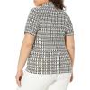 imageAnne Klein Womens Plus Size Chainlink Mock Nk Ss Top WhtAnne BAngels Wash