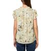 imageAnne Klein Womens Ruffle SLV Tie BlouseSoft Aloe Multi