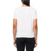 imageAnne Klein Womens Sequin W Triple Mesh Ss Banded TeeBright White