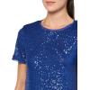 imageAnne Klein Womens Sequin W Triple Mesh Ss Banded TeeVibrant Cobalt