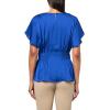 imageAnne Klein Womens Smocked Waist Flutter SLV BlouseSantorini Blue